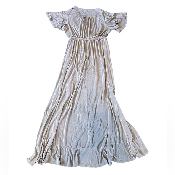 Maternity Dress Maxi Dress with Ruffle Sleeves Medium - Picture 2 of 3